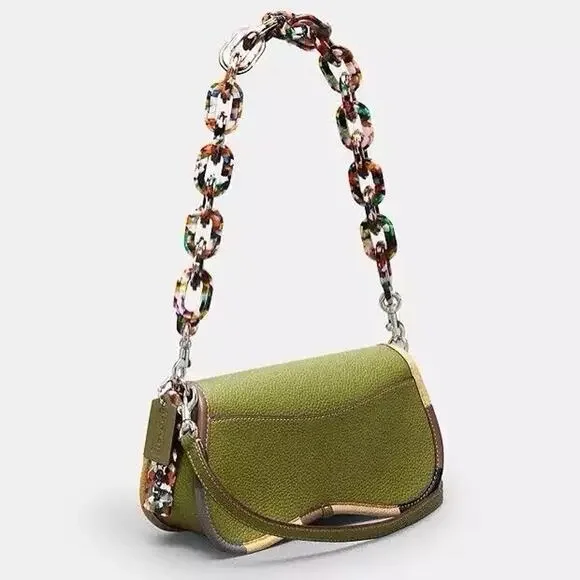 NWT Coach Wavy Dinky Bag Coachtopia Olive Green Leather Crossbody CK540